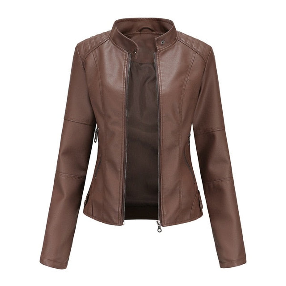 Bikerjacke Damen | Taillierte Passform & Stehkragen 2