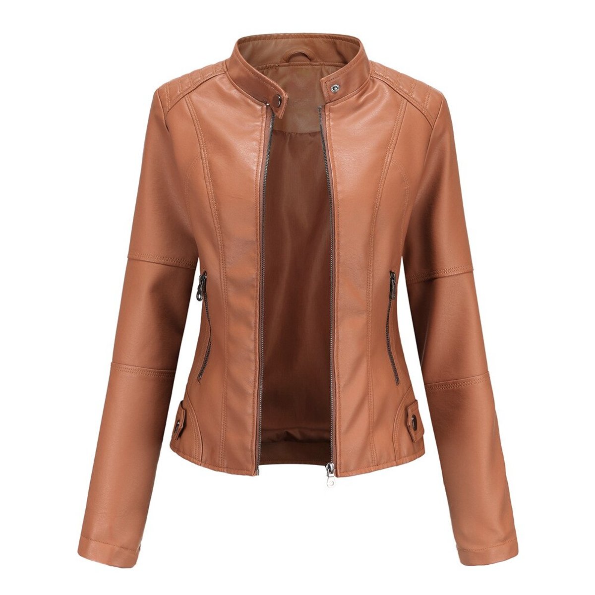 Bikerjacke Damen | Taillierte Passform & Stehkragen 5