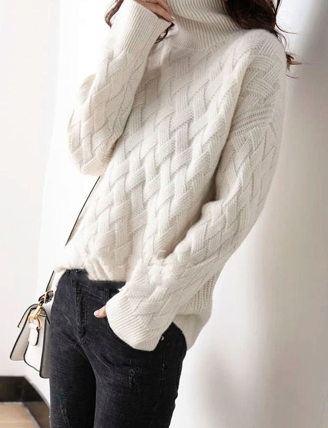 Strickpullover Damen | Oversized mit Rollkragen 1