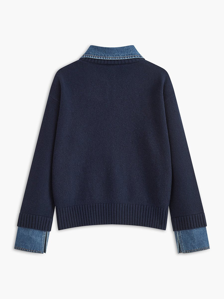 Strickpullover Damen | Jeanskragen & Eleganter Look 3