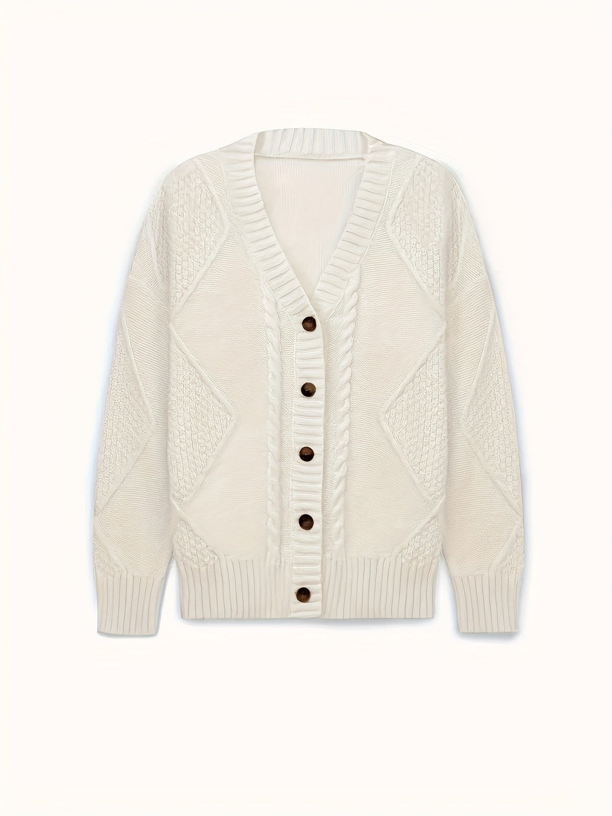 Lucinda | Cable-Knit Cardigan – Cozy Button Front Design