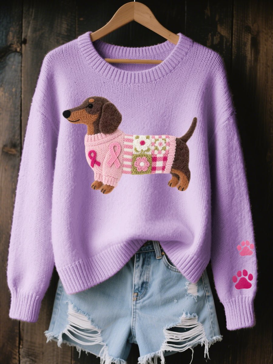 Strickpullover Damen | Dackel-Motiv & Oversize Passform 1