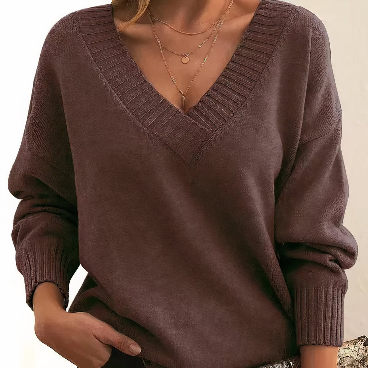 Strickpullover Damen | Weicher V-Ausschnitt 10
