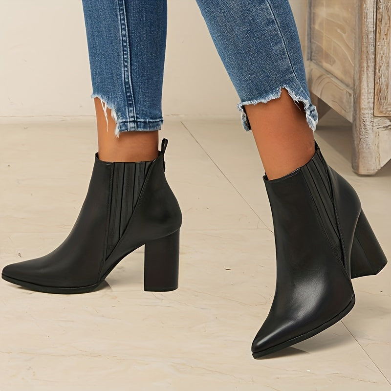 Stiefeletten Damen | Spitz Zulaufend & Blockabsatz 6