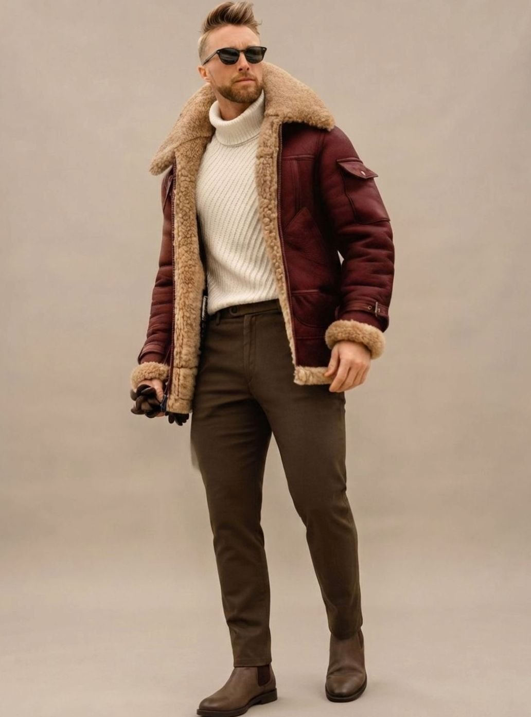 Winterjacke Herren | Gefüttert mit Kunstfell 3