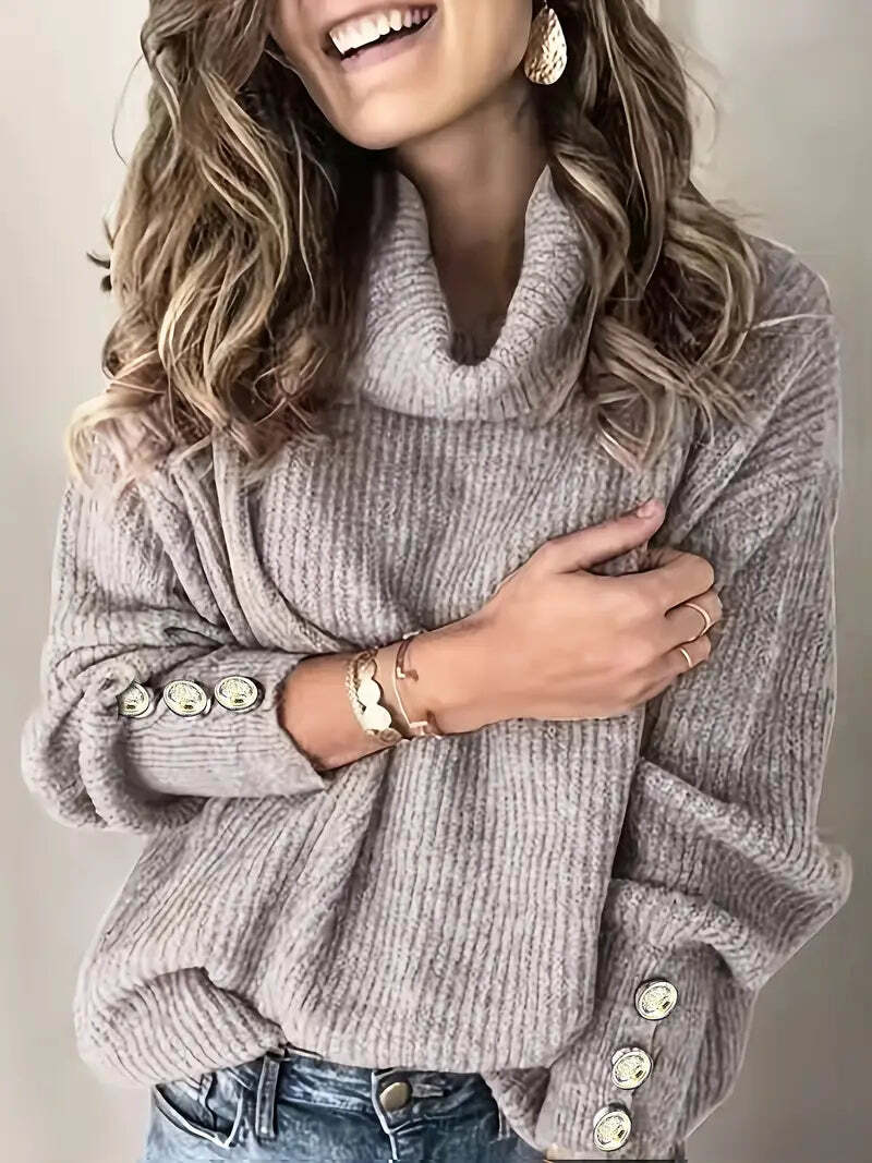 Wasserfallkragen Pullover Damen | Oversized & Kuschelig weich 3