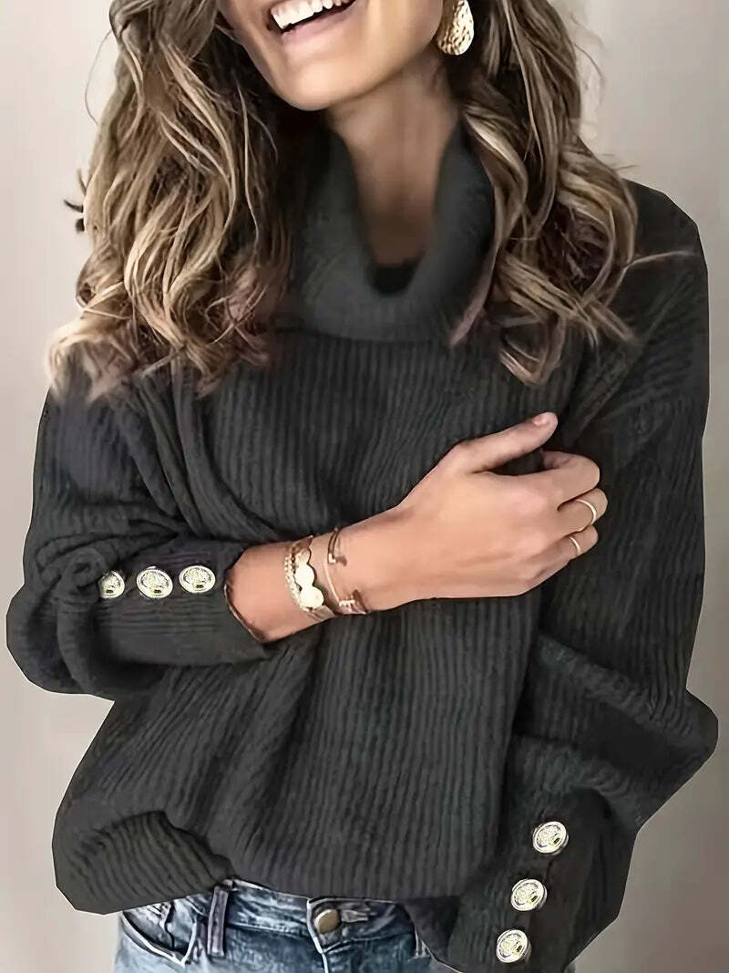 Wasserfallkragen Pullover Damen | Oversized & Kuschelig weich 4