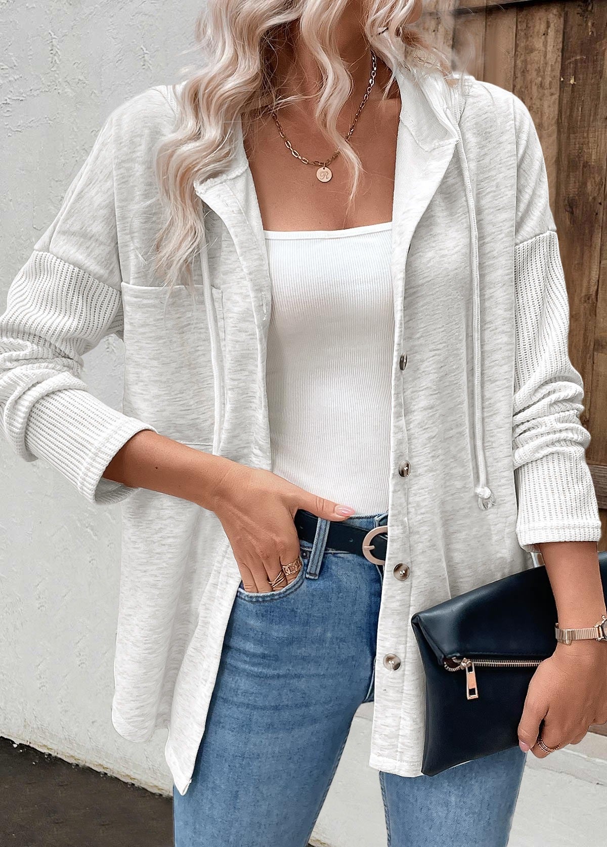 Kapuzenpullover Damen | Knopfleiste & Langarm 5