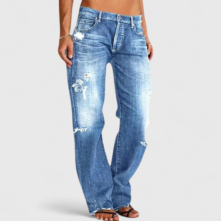 Straight-Leg-Jeans Damen | Gerader Schnitt mit Used-Effekt 1