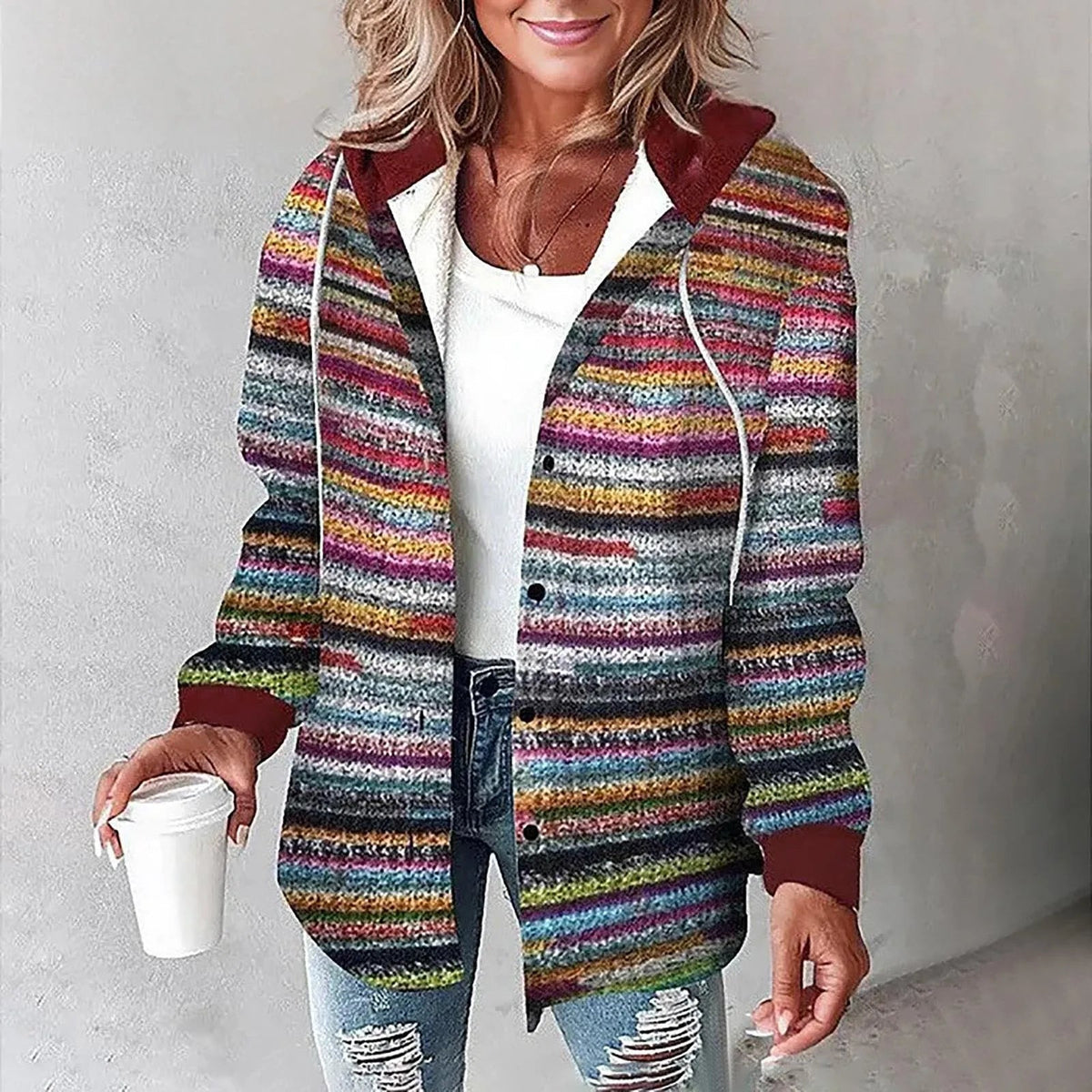 Karo Hoodiejacke Damen | Warm & Bequem 11