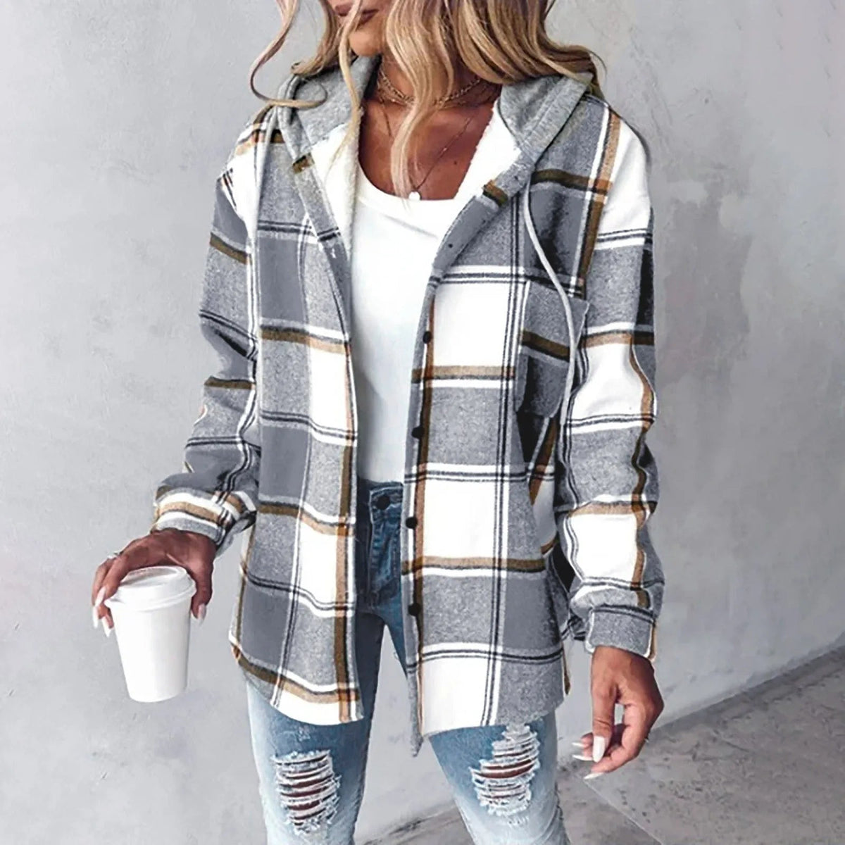 Karo Hoodiejacke Damen | Warm & Bequem 7
