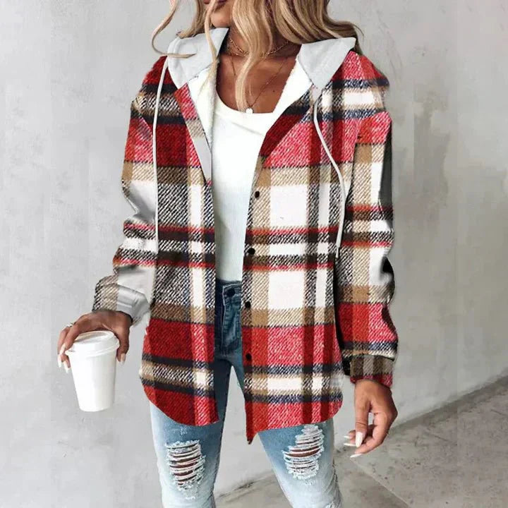 Karo Hoodiejacke Damen | Warm & Bequem 1