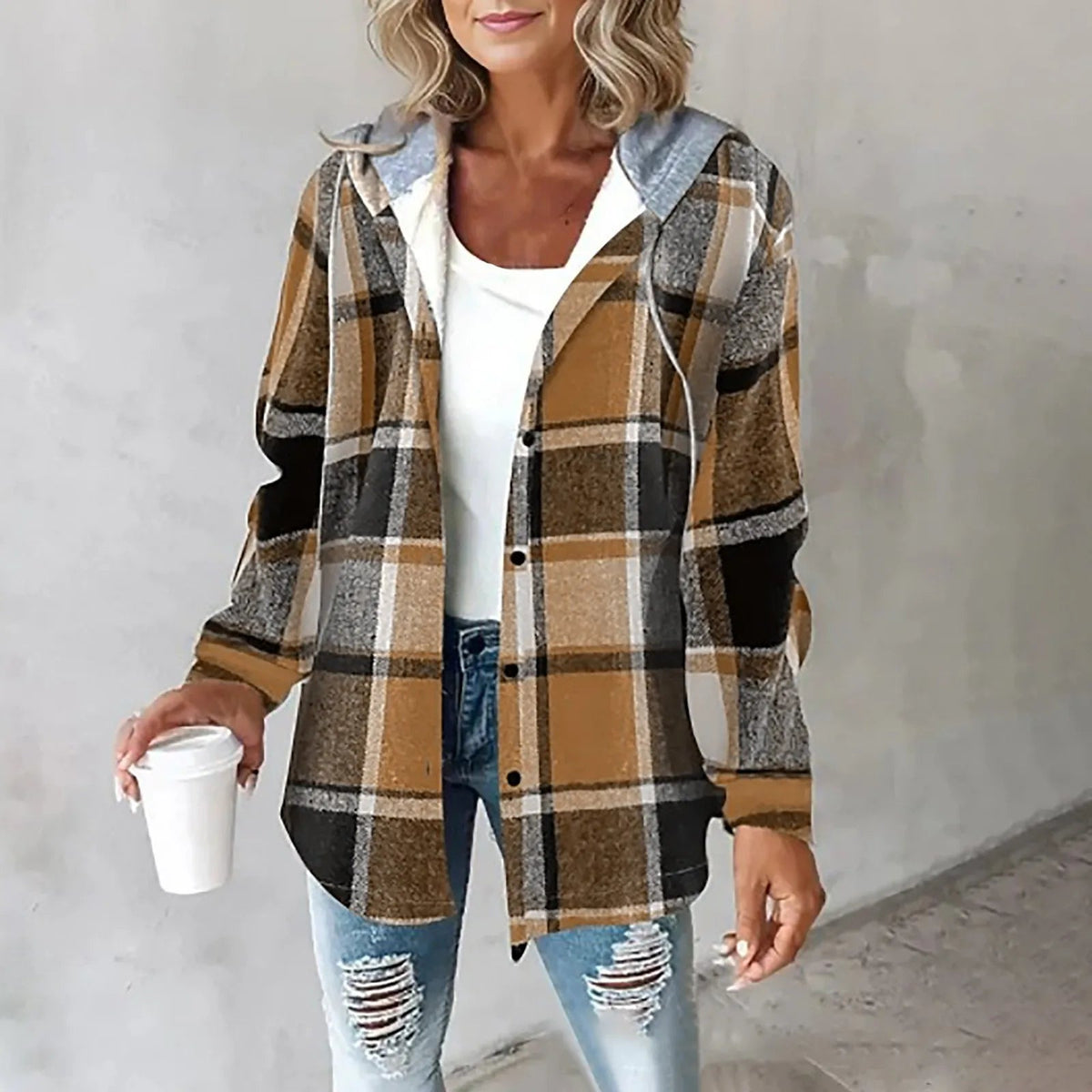 Karo Hoodiejacke Damen | Warm & Bequem 9