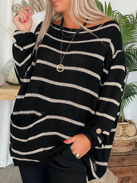 Lozenda - Attraktiver gestreifter Pullover