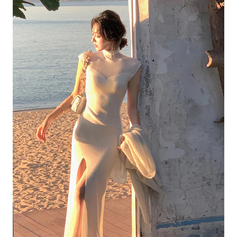 Lozenda - Elegantes Bodycon Strickkleid mit Rollkragen für Damen