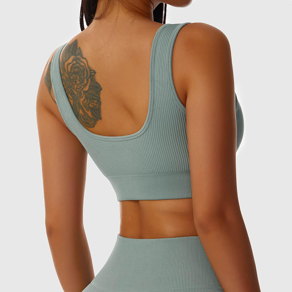 Lozenda - Formgebendes Geripptes Workout-Crop-Top