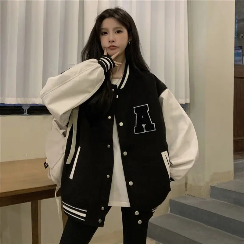 Lozenda - Koreanische Mode Frauen Baseball Jacke