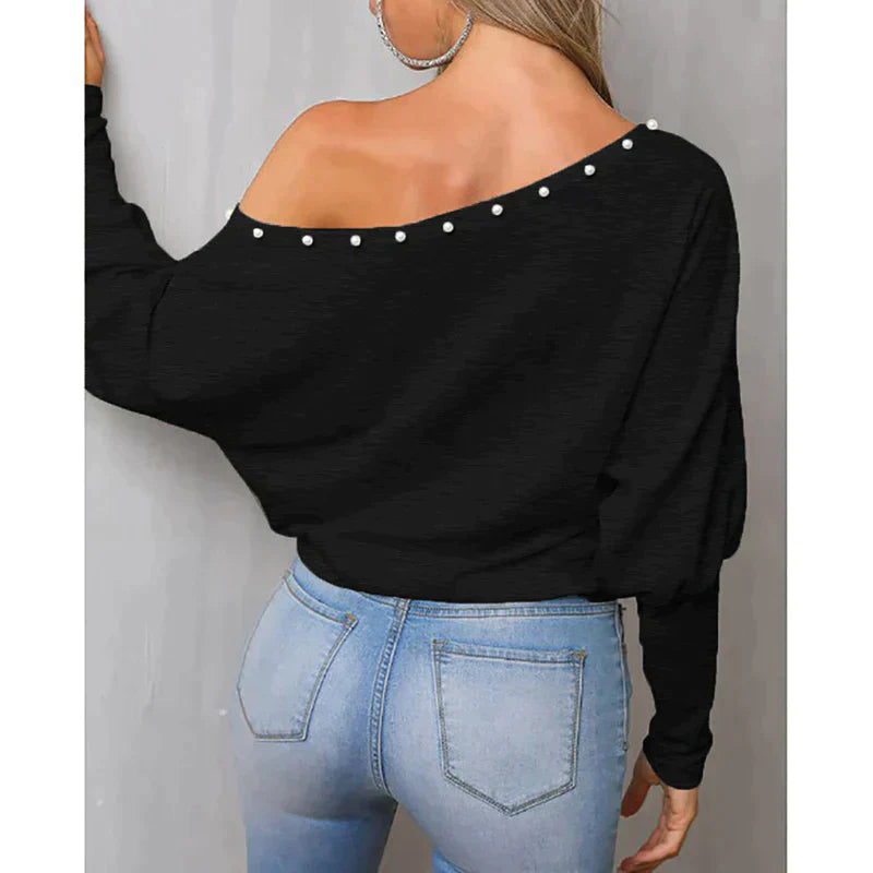 Lozenda - Langärmeliges One-Shoulder-Top