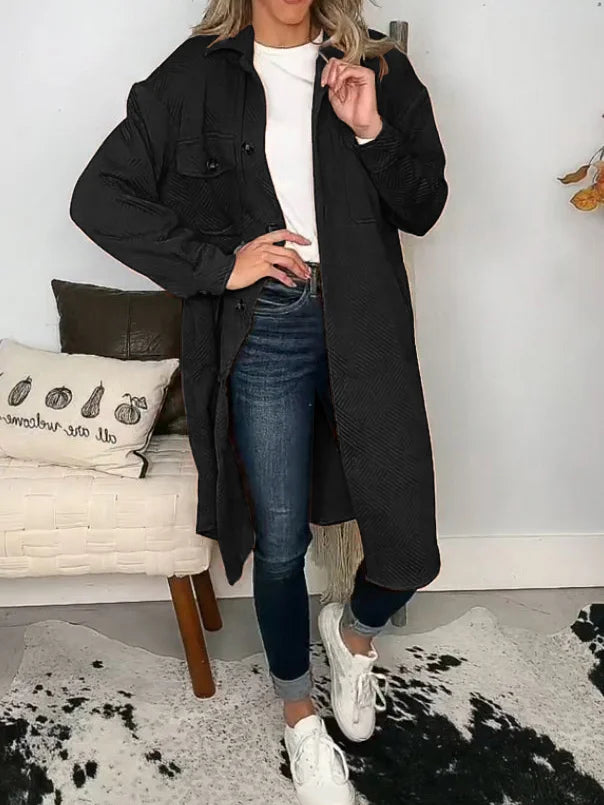 Lozenda - Lässige lange Jacke für Damen