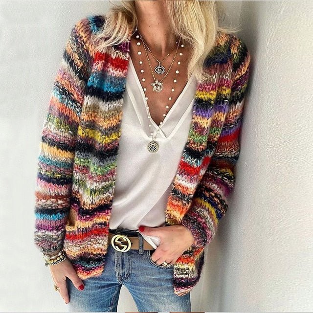 Lozenda - Mehrfarbige Strickjacke aus Wolle