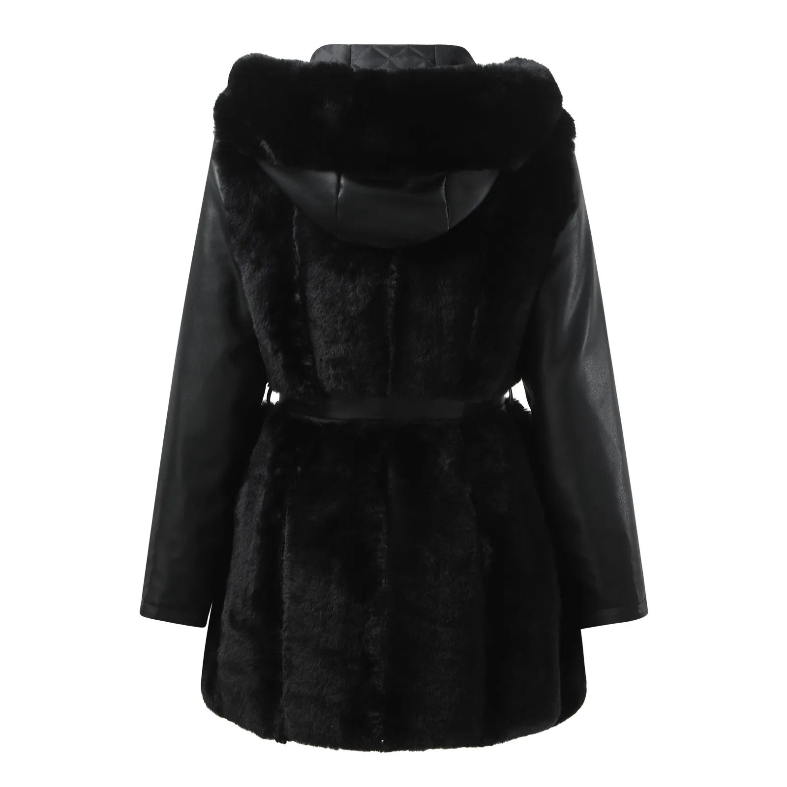 Lozenda - Schicke vegane Lederjacke mit Kunstfellkragen für Damen