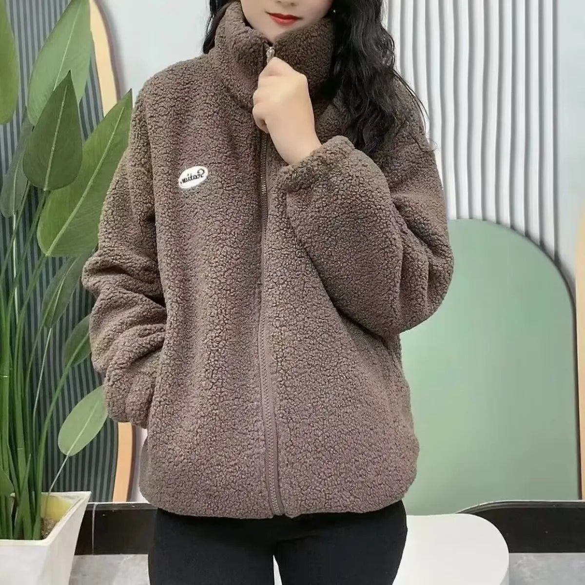 Lozenda - Warme Winter-Fleecejacke für Damen