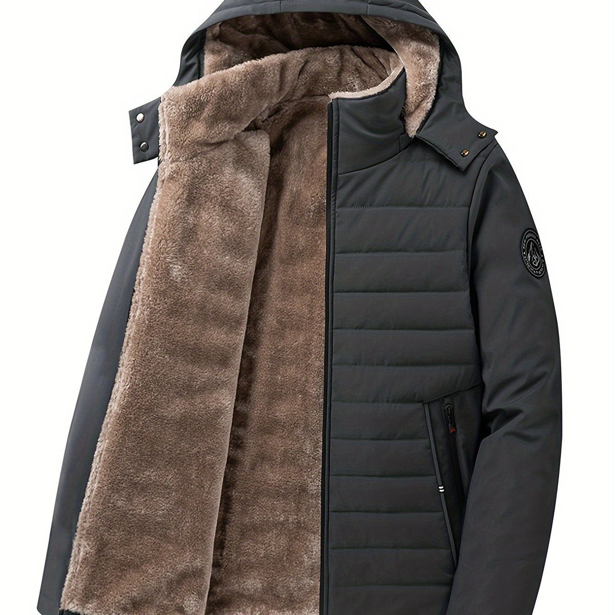 Pufferjacke Herren | Kapuze & Warmes Plüschfutter