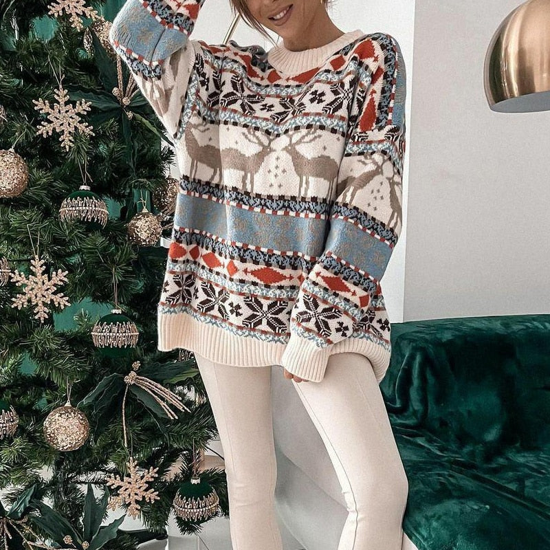 Weihnachtspullover Damen | Rentiermuster & Gemütlich 1