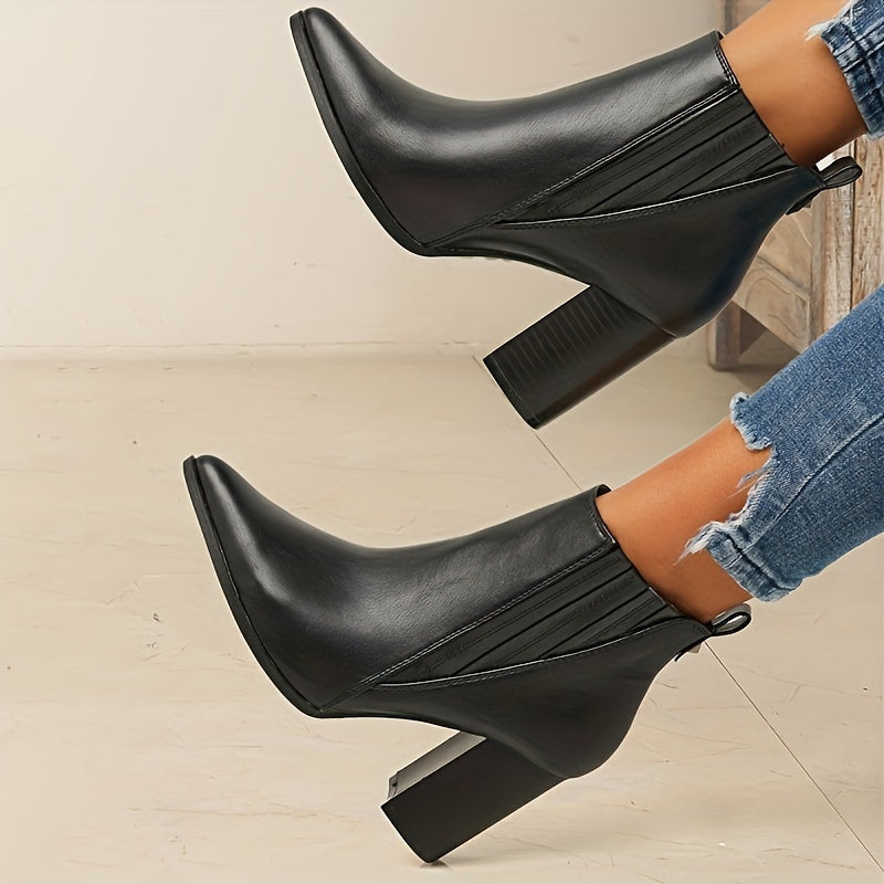Stiefeletten Damen | Spitz Zulaufend & Blockabsatz 1