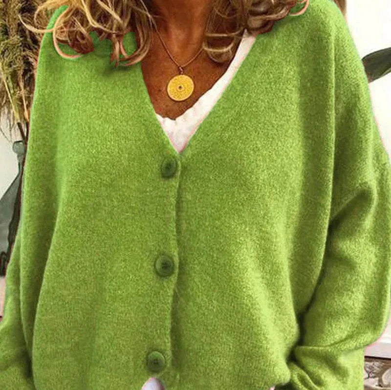 Strickjacke Damen | V-Ausschnitt mit Knopfleiste 14