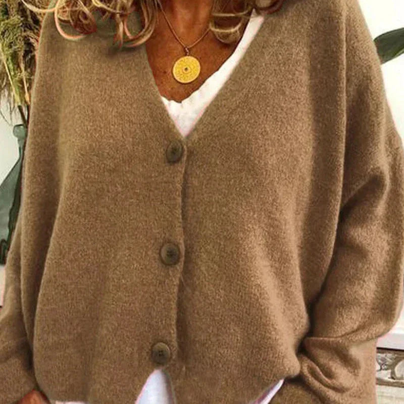 Strickjacke Damen | V-Ausschnitt mit Knopfleiste 1