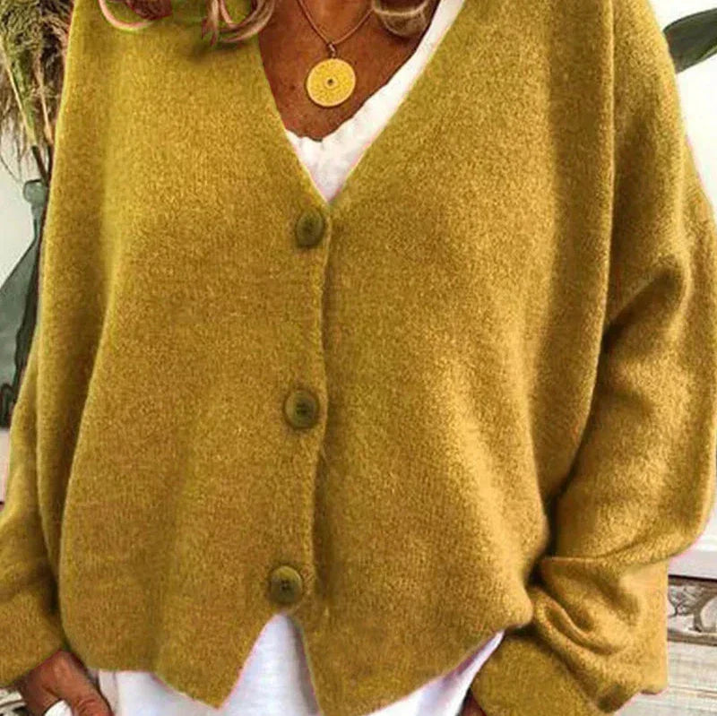 Strickjacke Damen | V-Ausschnitt mit Knopfleiste 2