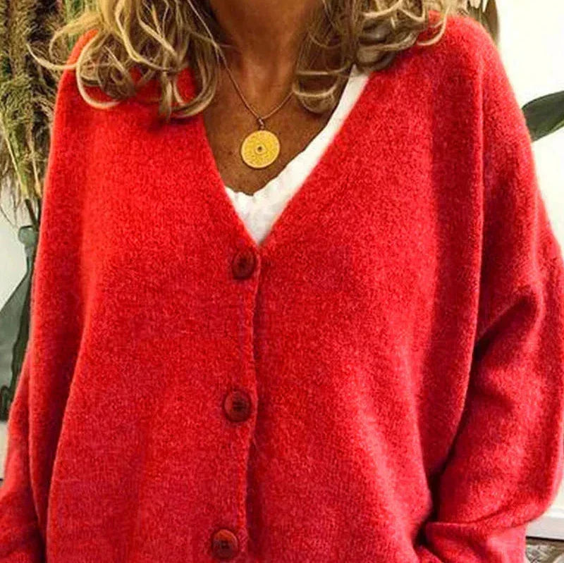 Strickjacke Damen | V-Ausschnitt mit Knopfleiste 11