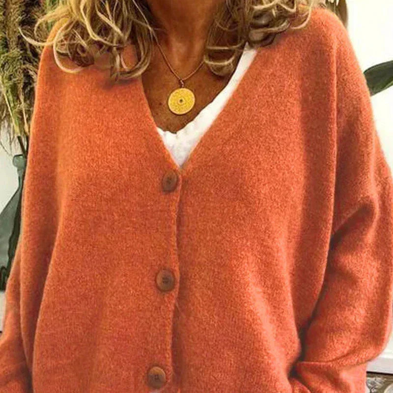 Strickjacke Damen | V-Ausschnitt mit Knopfleiste 10