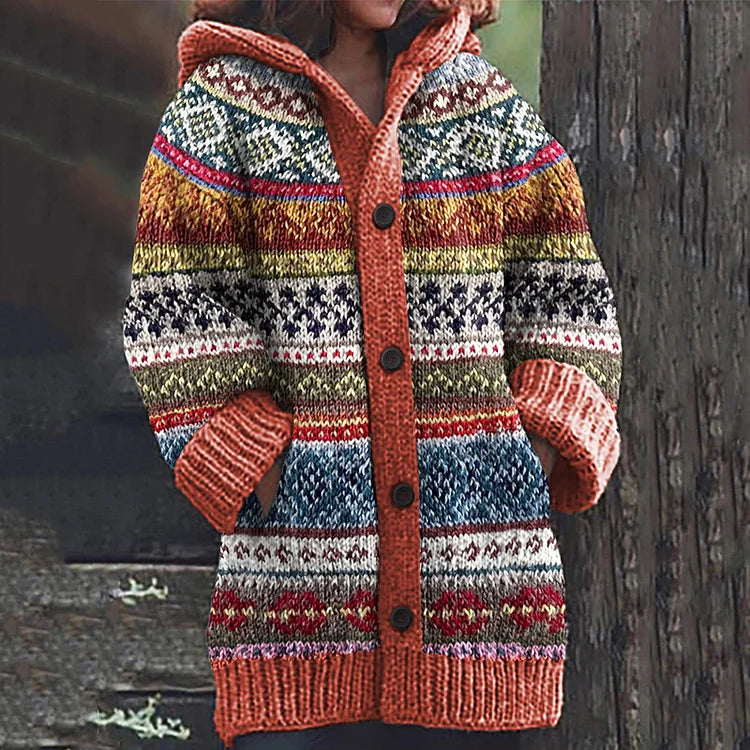 Strickjacke Damen | Norwegermuster mit Kapuze 4