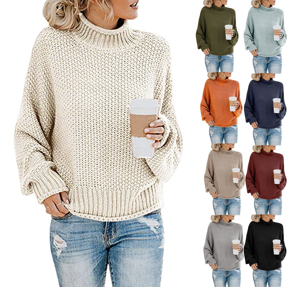 Damenpullover: Grobstrick-Rollkragen mit lässiger Silhouette - J&B - 7 - Annoboutique