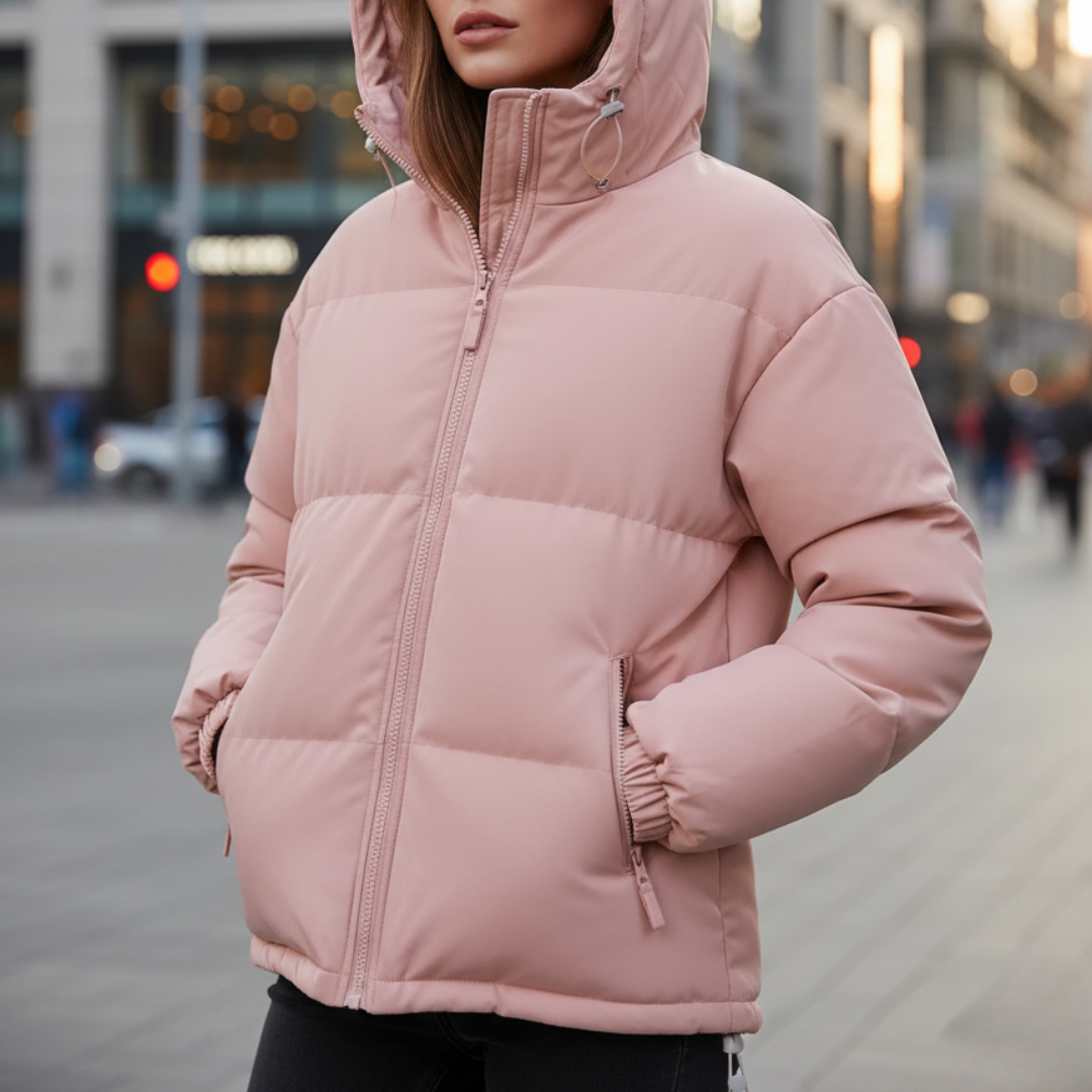 Damen Steppjacke mit Kapuze und praktischen Taschen | A&B - 1 - Annoboutique