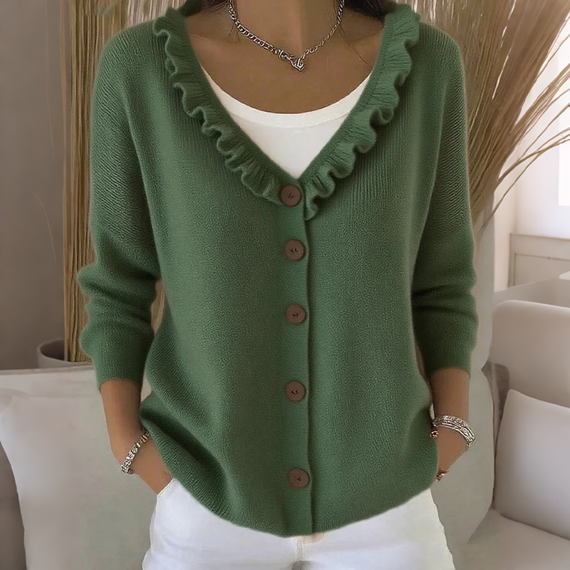 Damen Cardigan mit femininer Silhouette und Knopfverschluss | A&B - 7 - Annoboutique