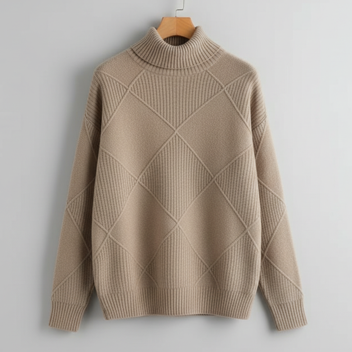 Damen Strickpullover Rippkragen Winterpullover Strick 8