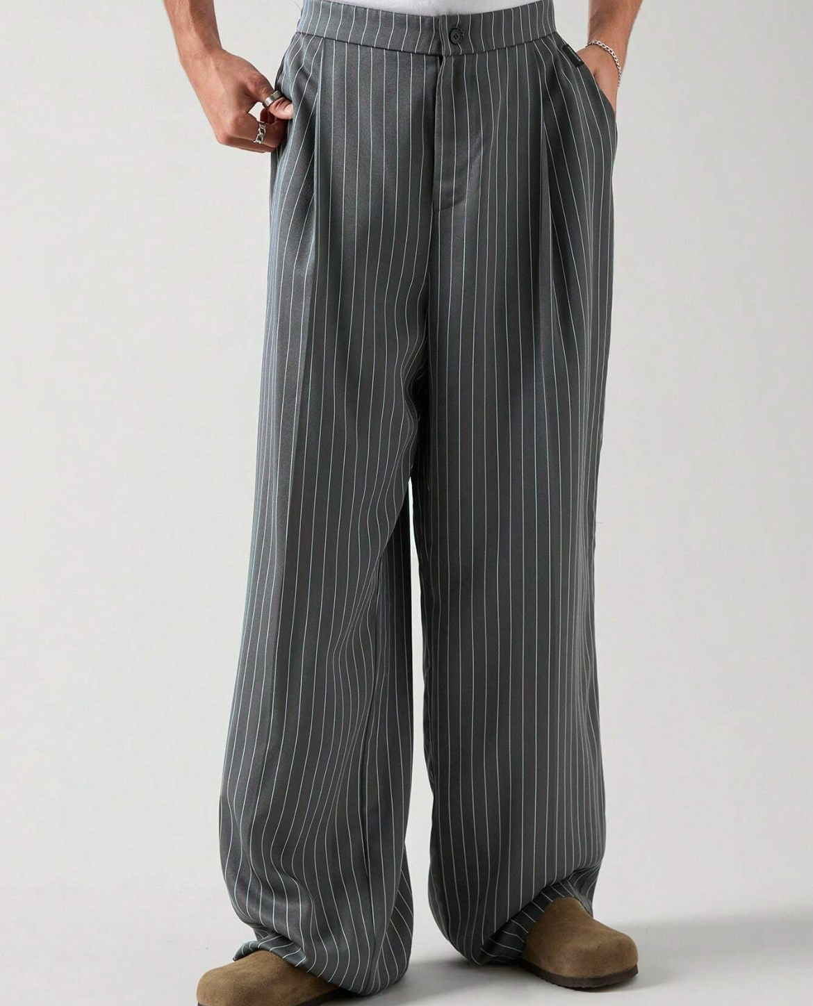 Nadelstreifen Hose Damen | Weites Bein & Eleganter Sitz 3