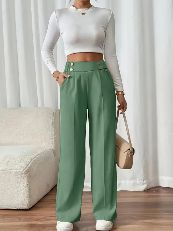 Weite Hose Damen | Hoher Bund & Eleganter Fall 12
