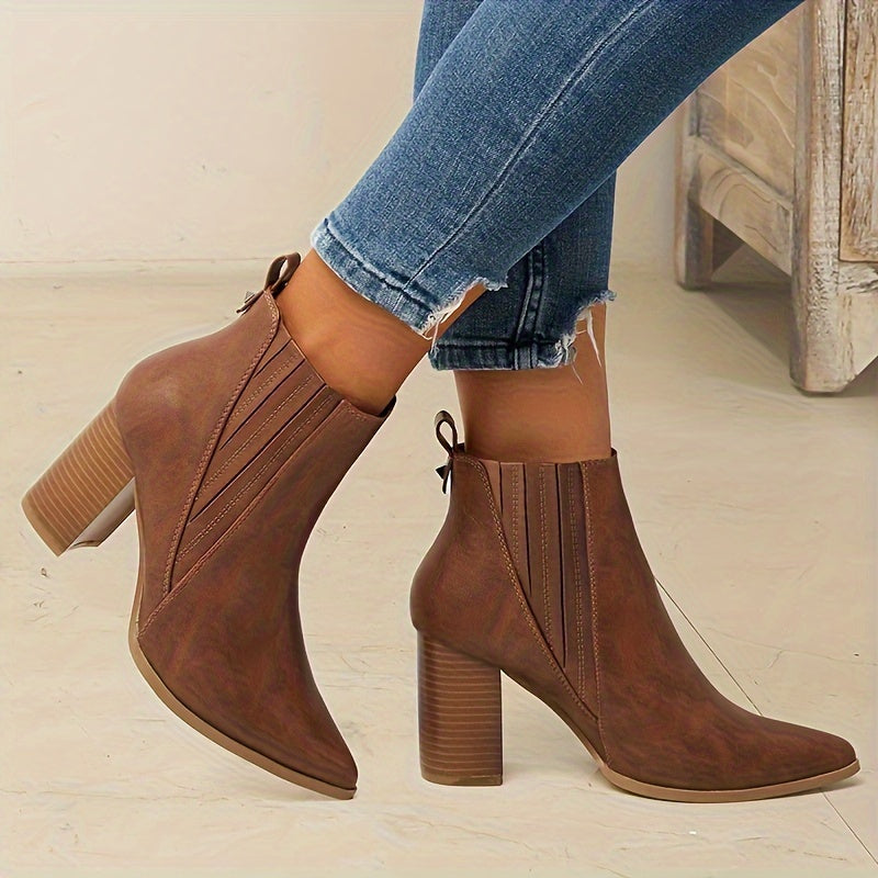 Stiefeletten Damen | Spitz Zulaufend & Blockabsatz 4