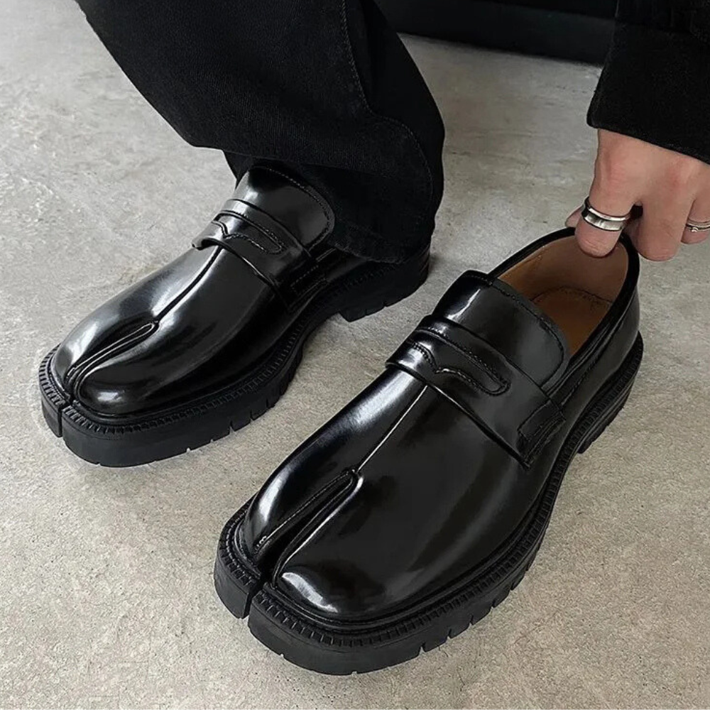 Herren Anzugschuhe Split-Toe Glänzend Gepolsterte Sohle 1