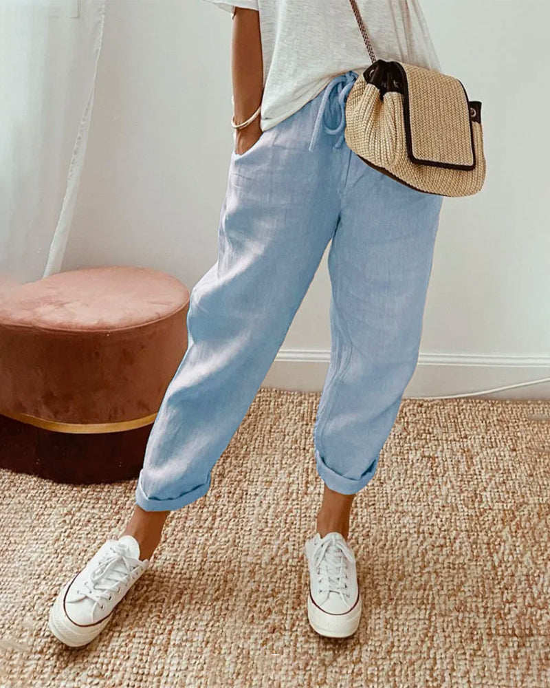 Freizeithose Damen | Elastischer Bund mit Tunnelzug 3