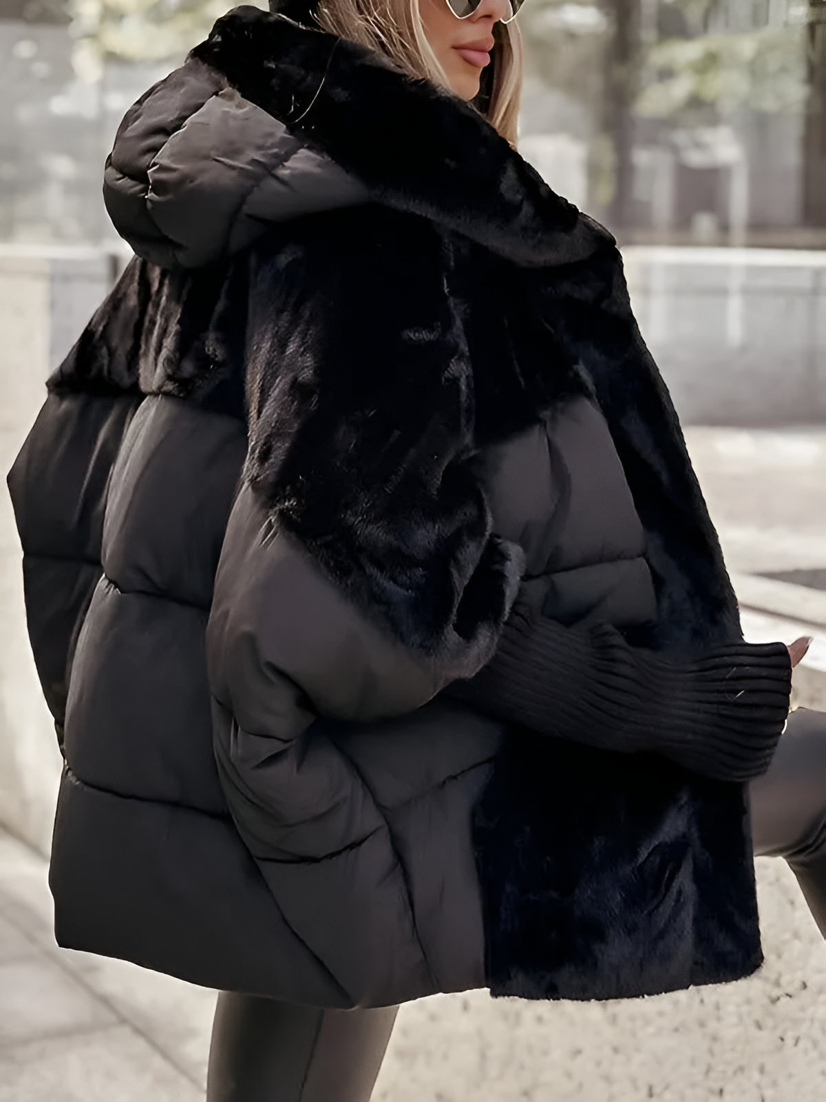 Steppjacke Damen | Oversized Schnitt mit Kapuze 1