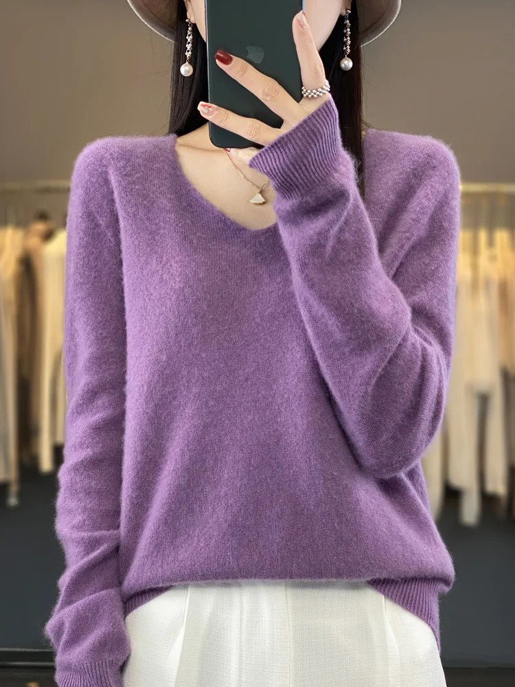 Pullover Damen | V-Ausschnitt & Weicher Tragekomfort 1
