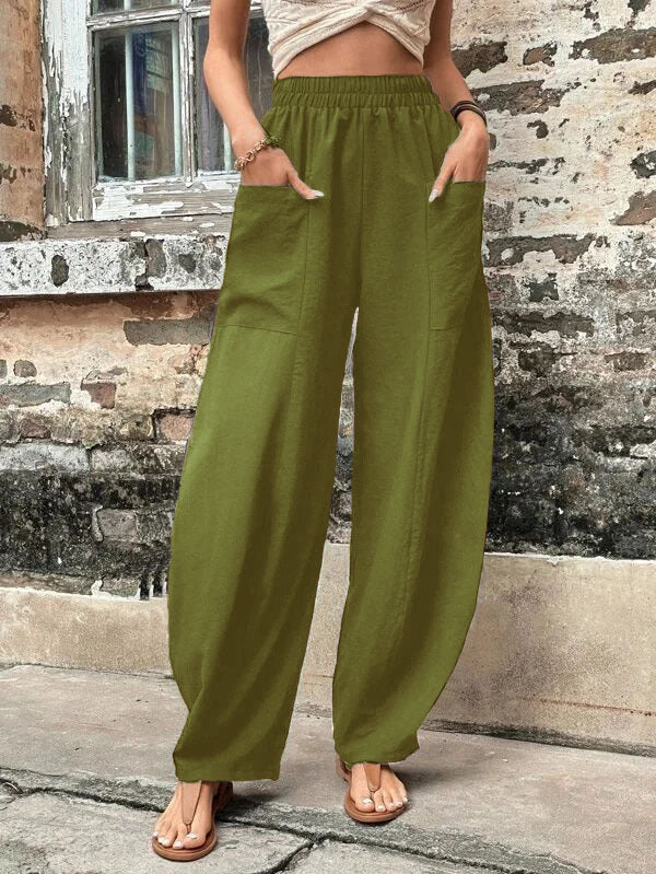 Palazzohose Damen | Weitbein & Elastischer Bund 13