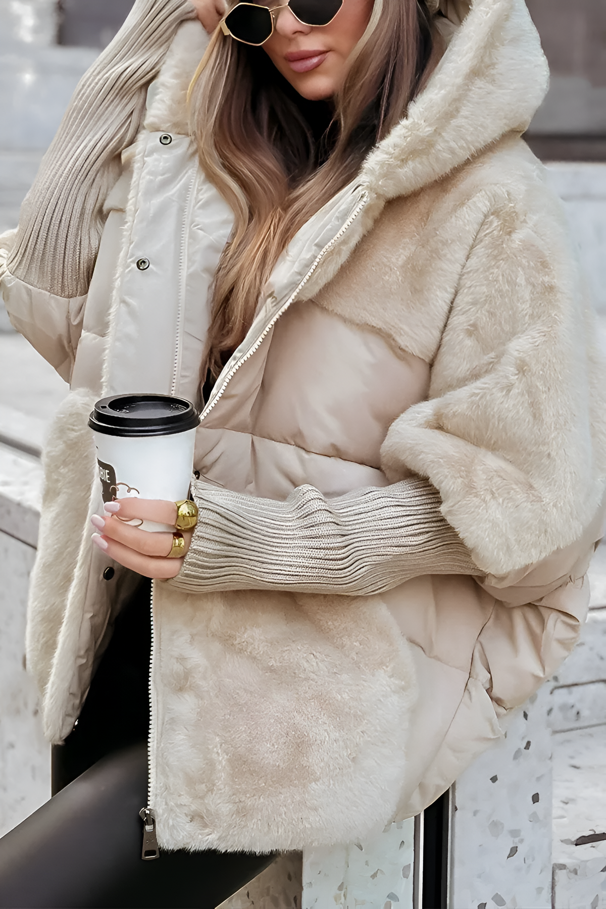 Steppjacke Damen | Oversized Schnitt mit Kapuze 3