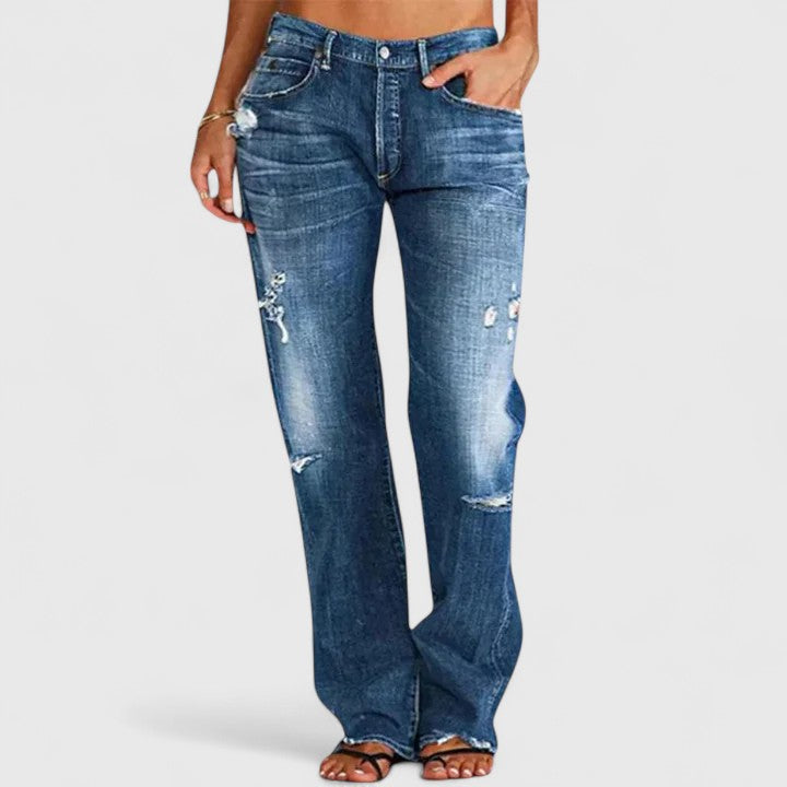 Straight-Leg-Jeans Damen | Gerader Schnitt mit Used-Effekt 2