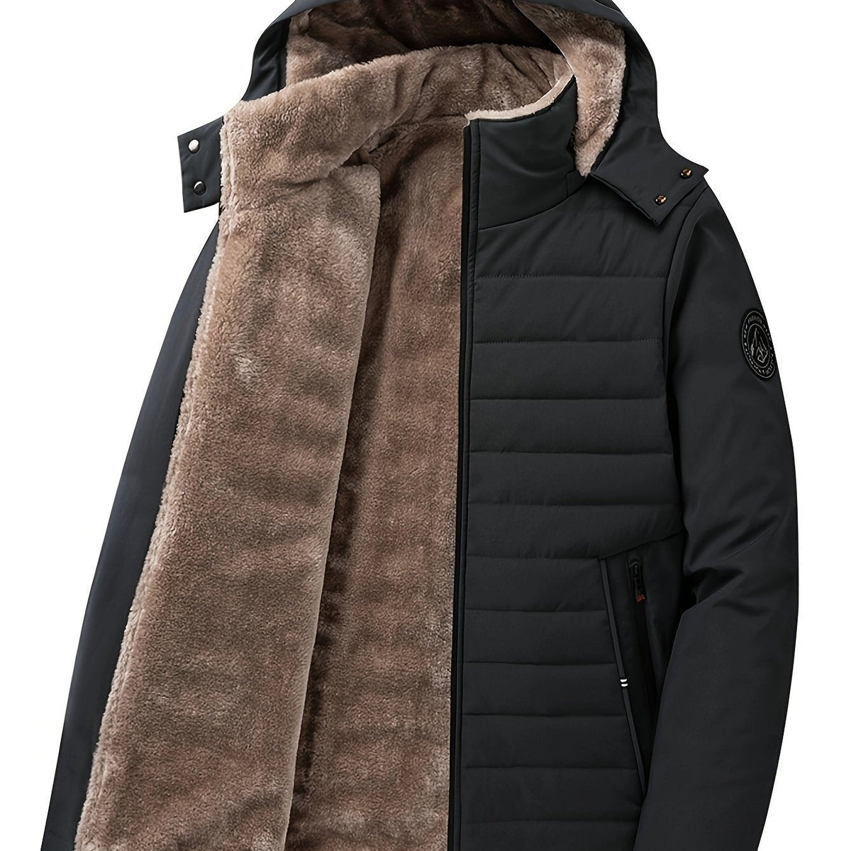 Pufferjacke Herren | Kapuze & Warmes Plüschfutter